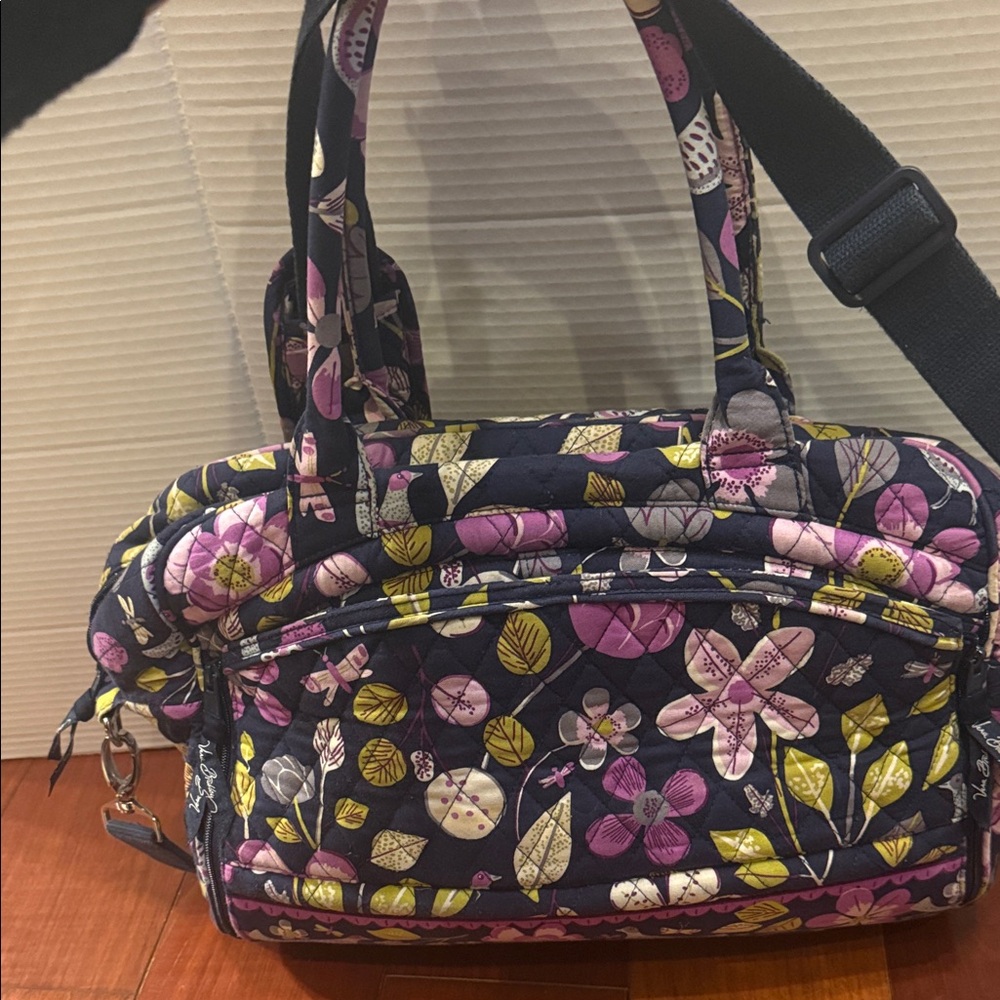 Vera Bradley floral nightingale laptop carryon weekender bag shoulder strap